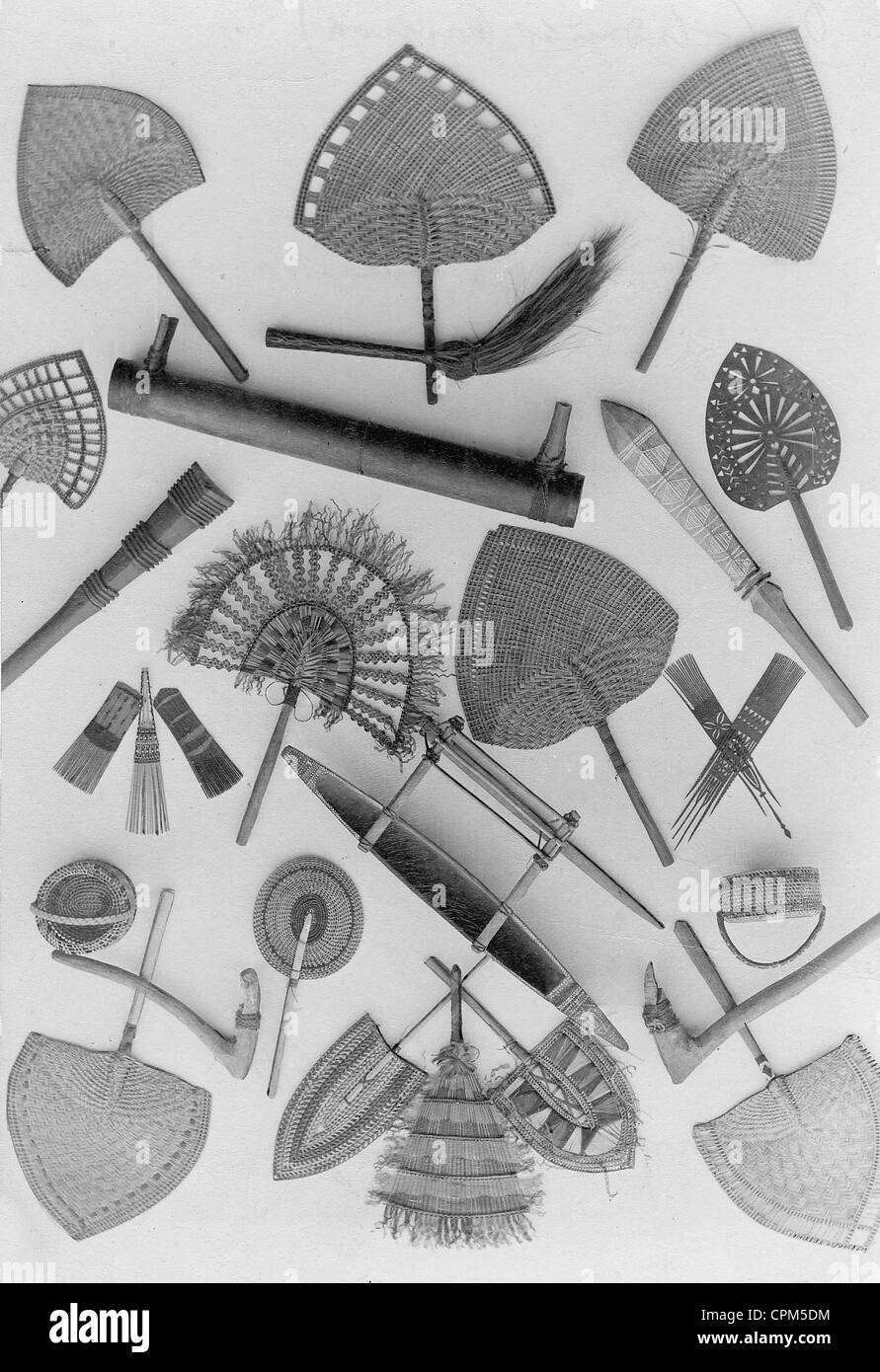 Equipment from inhabitants of the German colony of Samoa, 1903 Stock Photo