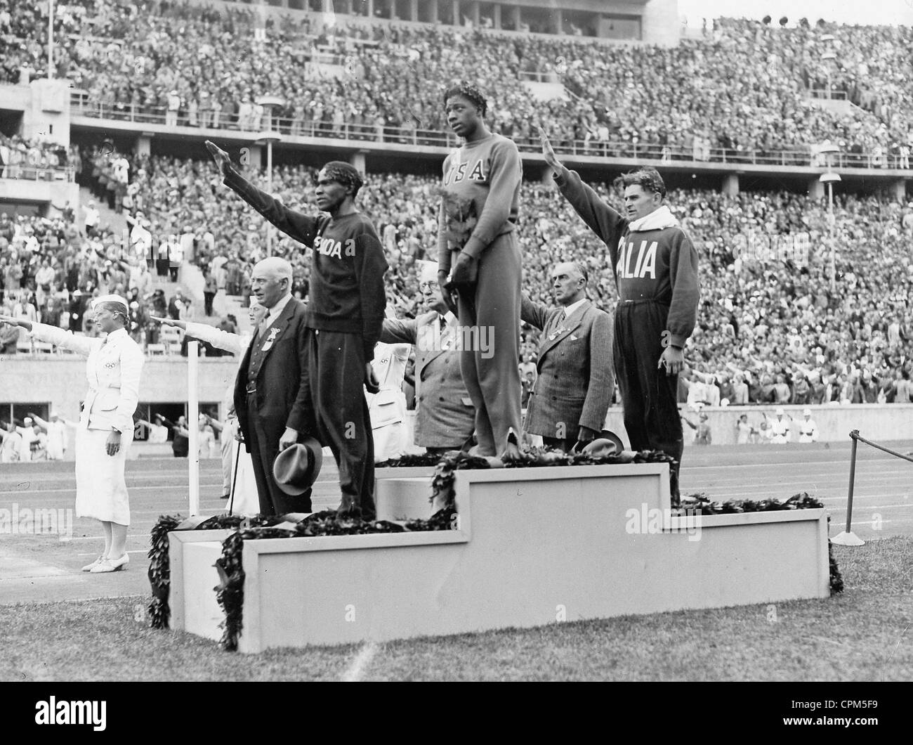 Awards ceremony at the Olympic Games, 1936 Stock Photo