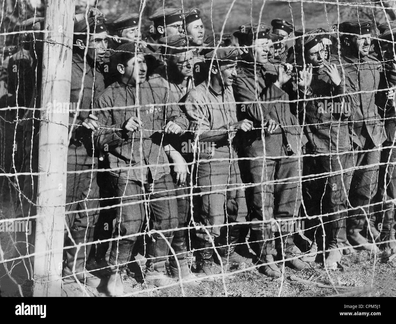 German soldiers as prisoners in WWI, 1914-1918 Stock Photo
