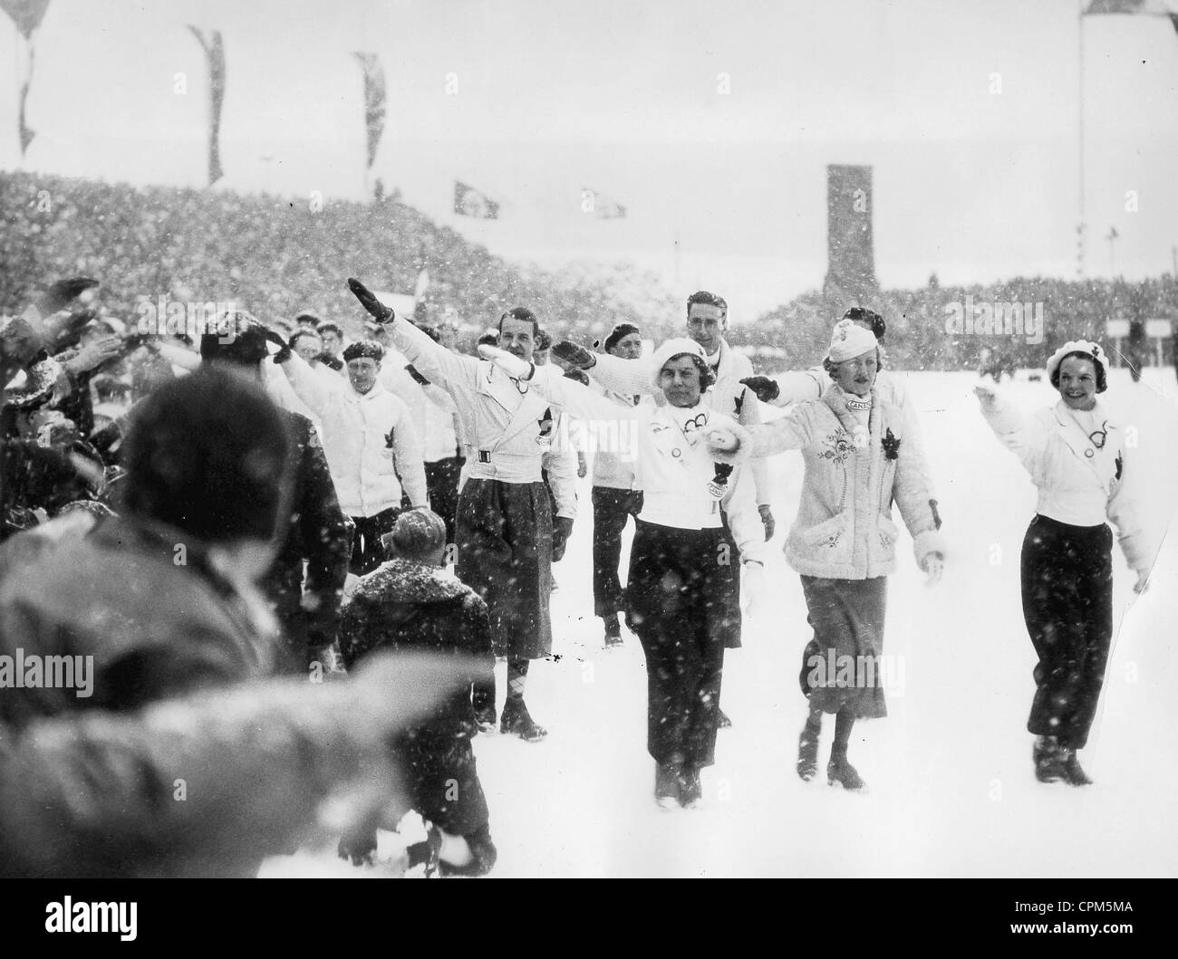 Opening ceremony of the Olympic games at GarmischPartenkirchen, 1936