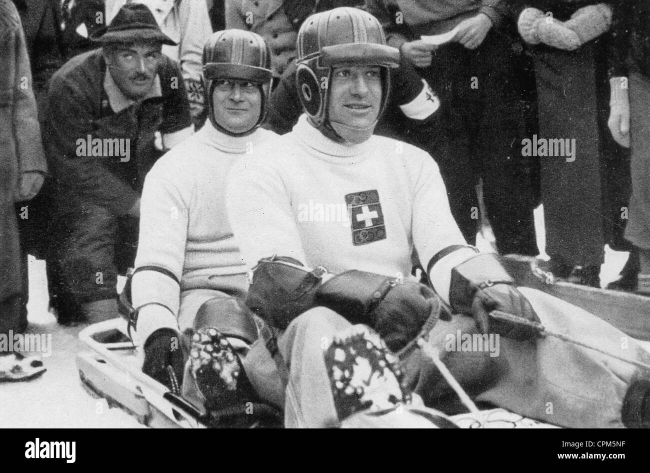 The bobsled 'Schweiz II' at the Olympic winter games in Garmisch-Partenkirchen, 1936 Stock Photo