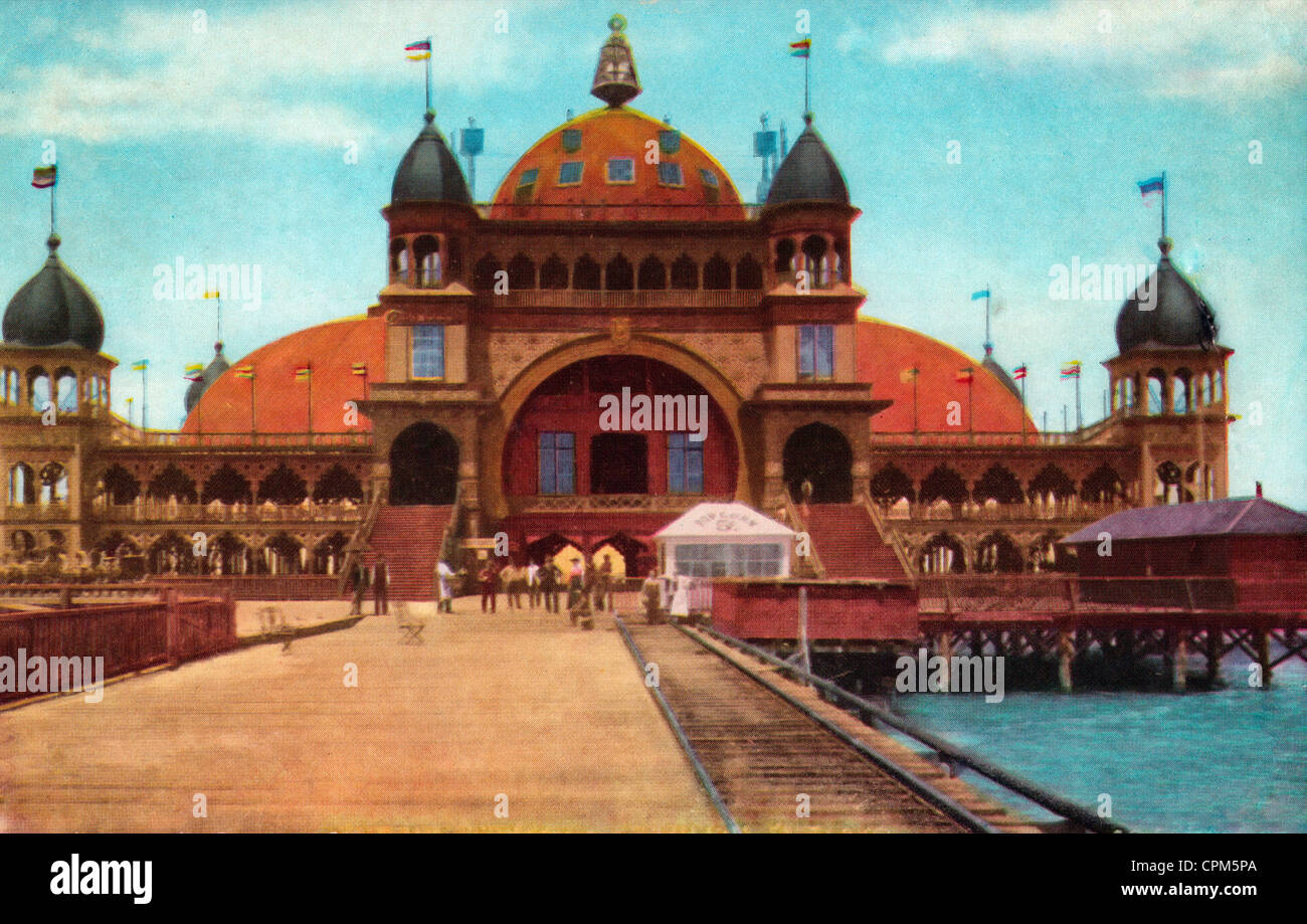 Entrance, Saltair Pavilion, Great Salt Lake, Utah, circa 1910 Stock