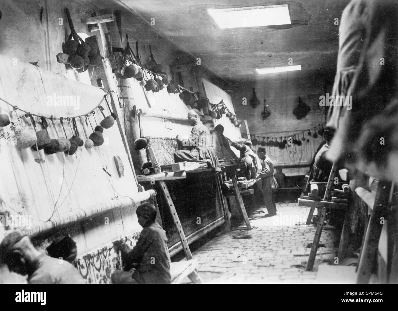 Iran Rug Making Rug production in Iran, 1934 Stock Photo - Alamy