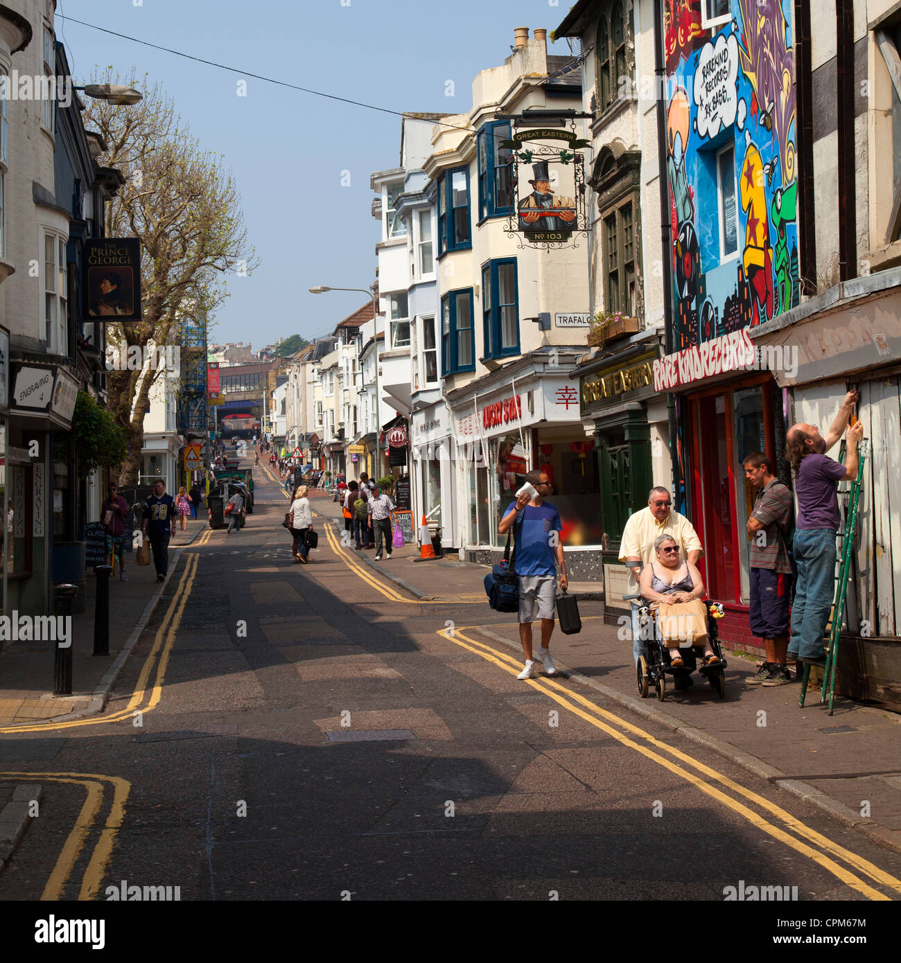 Trafalgar Street in Brighton UK (North Lanes Stock Photo Alamy
