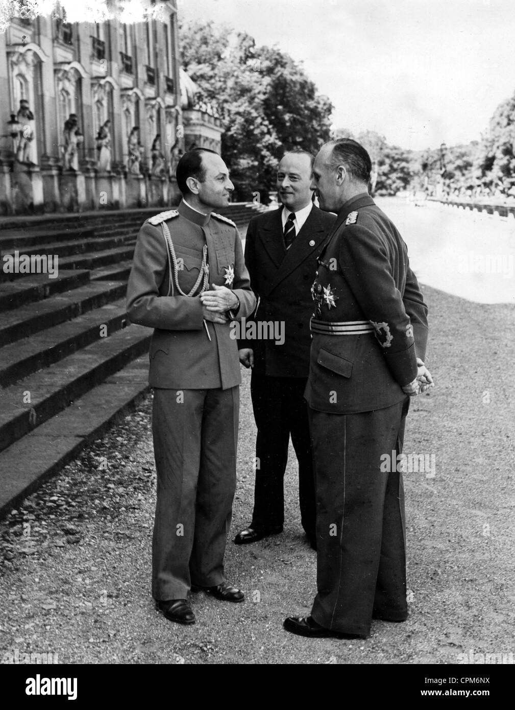 Prince Regent Paul of Yugoslavia with Prince Philipp von Hessen and Joachim von Ribbentrop, 1939 Stock Photo