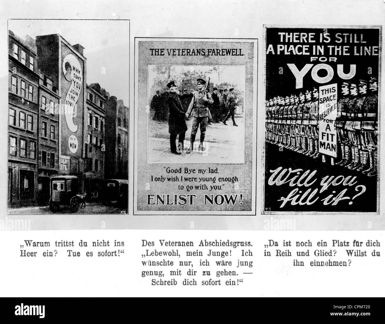 British propaganda poster from WWI, 1915 Stock Photo