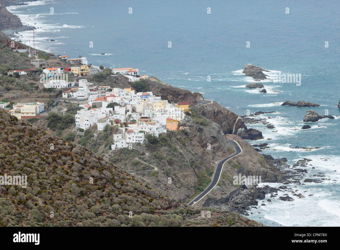 Almaciga village in the Anaga mountains on Tenerife in the Canary Islands, Spain Stock Photo