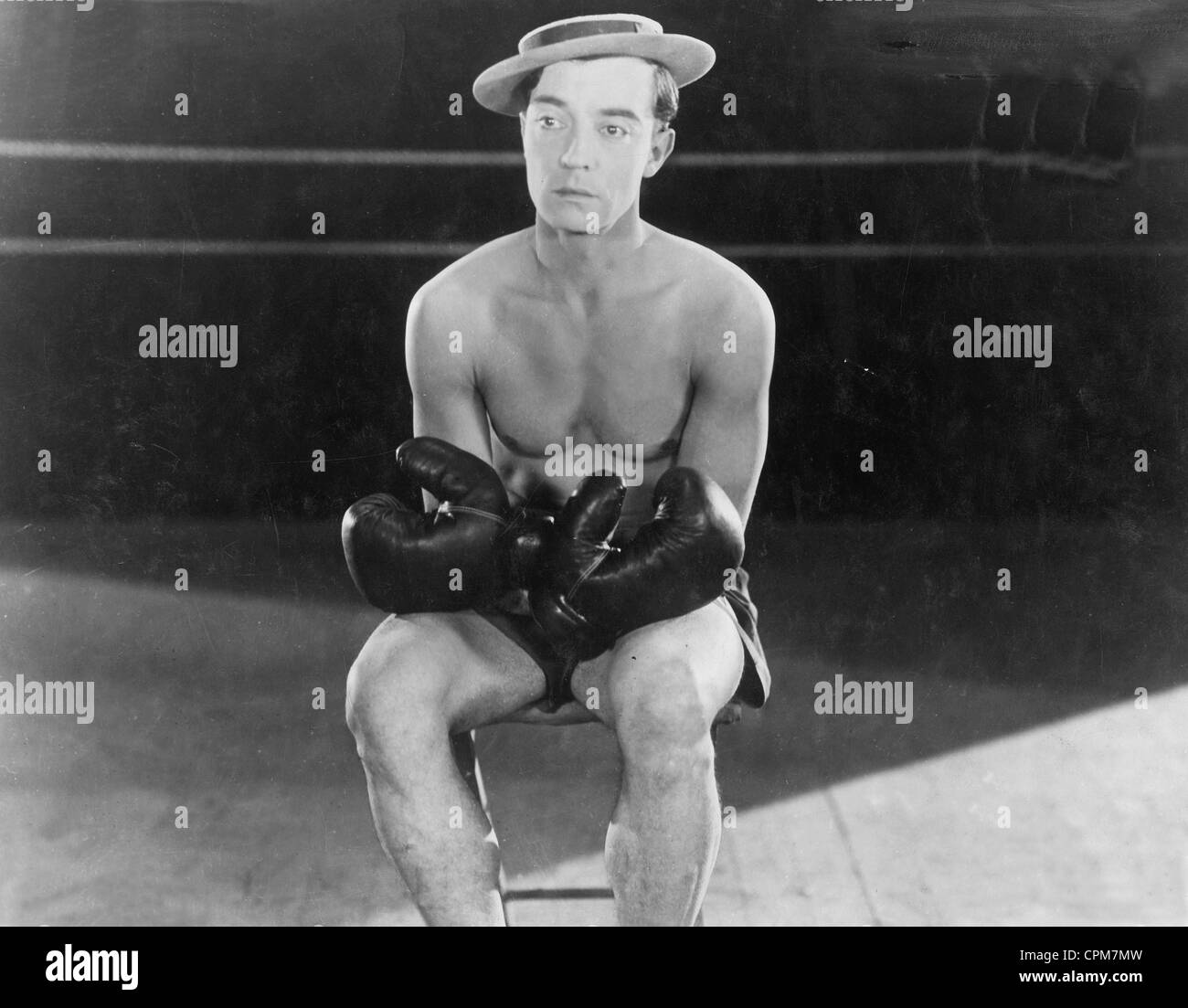 Buster Keaton the boxer, 1926 Stock Photo Alamy
