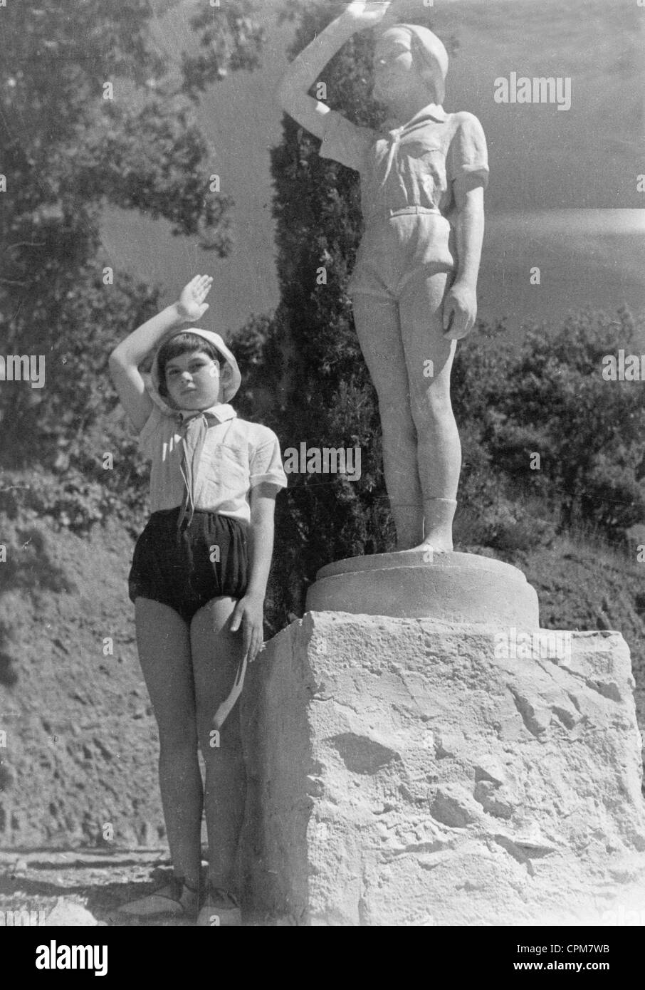 Young Pioneer in the Soviet Union, 1939 Stock Photo