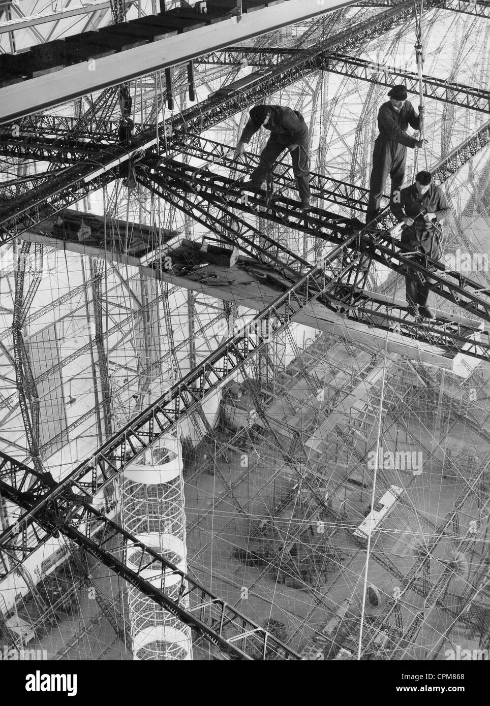 Construction of the airship 'Hindenburg', 1934 Stock Photo
