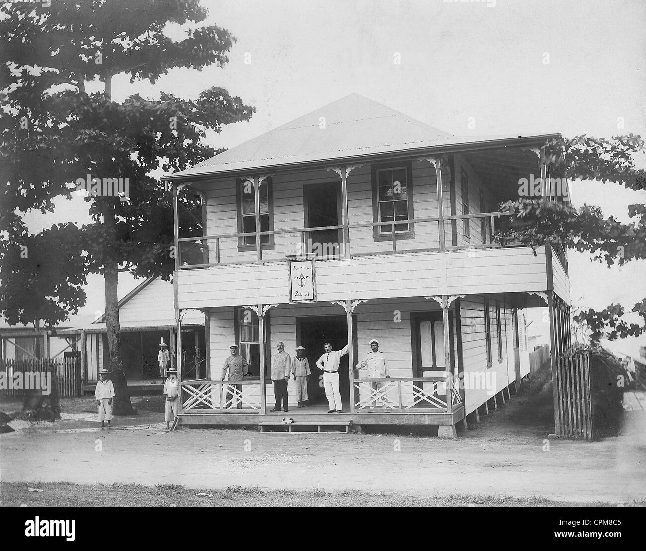 German Customs Office in Apia in Samoa, 1910 Stock Photo