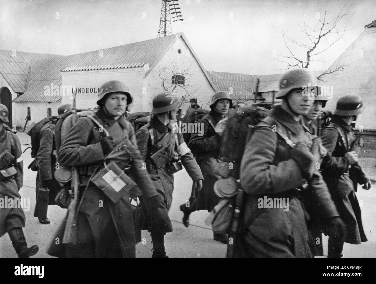 German soldiers in Denmark, 1940 Stock Photo