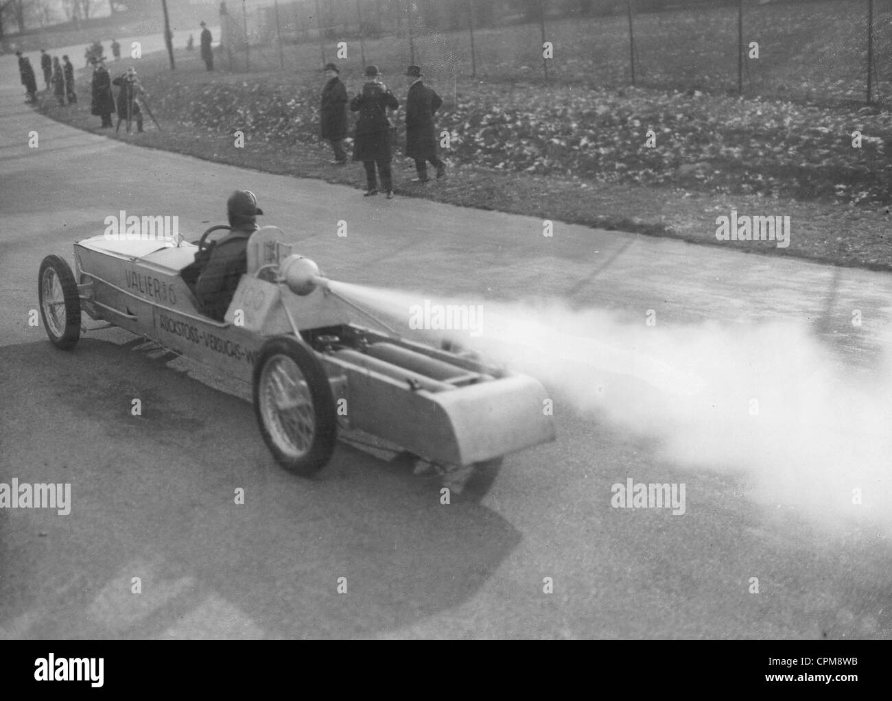 Max Valier in the rocket car, 1929 Stock Photo