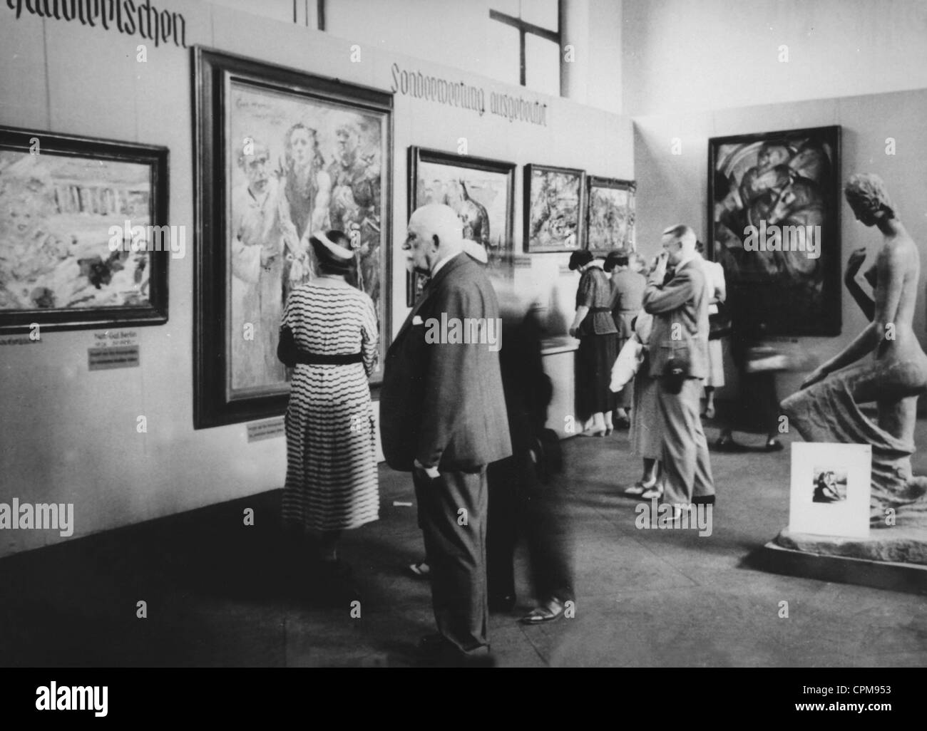 Exhibition 'Entartete Kunst', 1937 Stock Photo