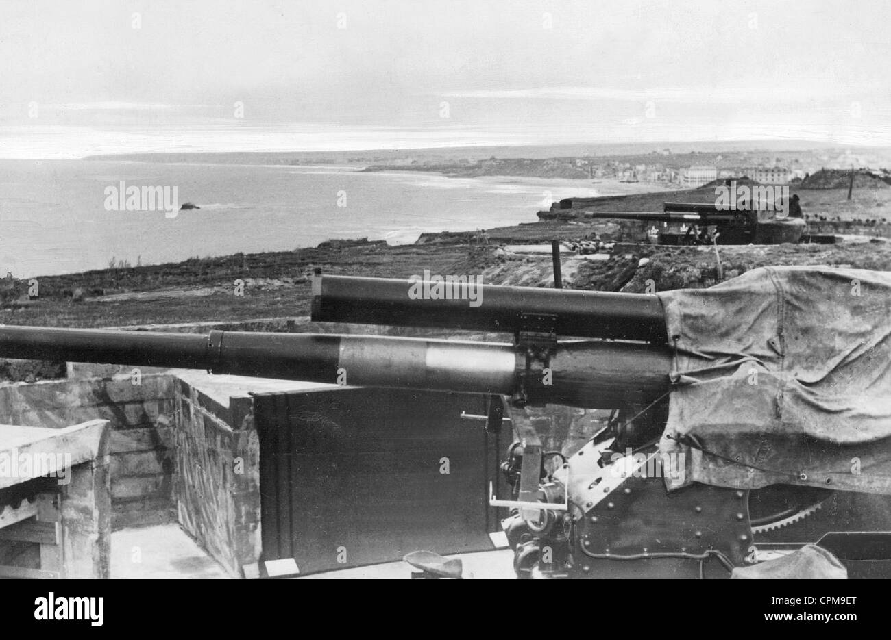 German battery at the Atlantic Wall, 1942 Stock Photo