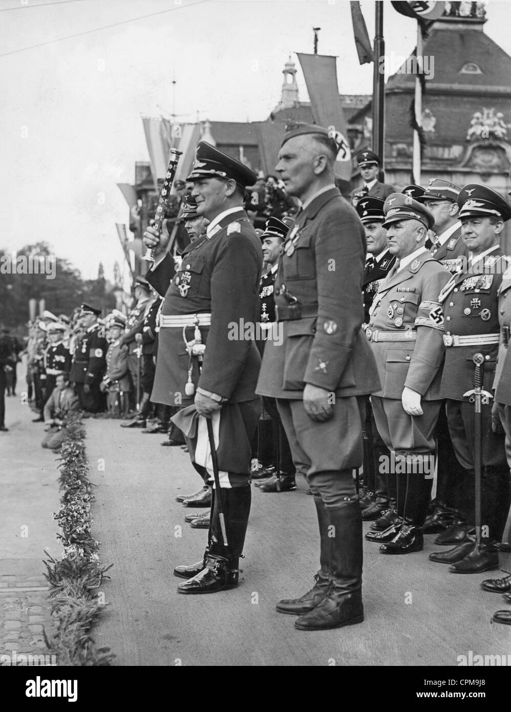 Hermann Goering and Wolfram Freiherr von Richthofen in Hamburg, 1939 Stock Photo