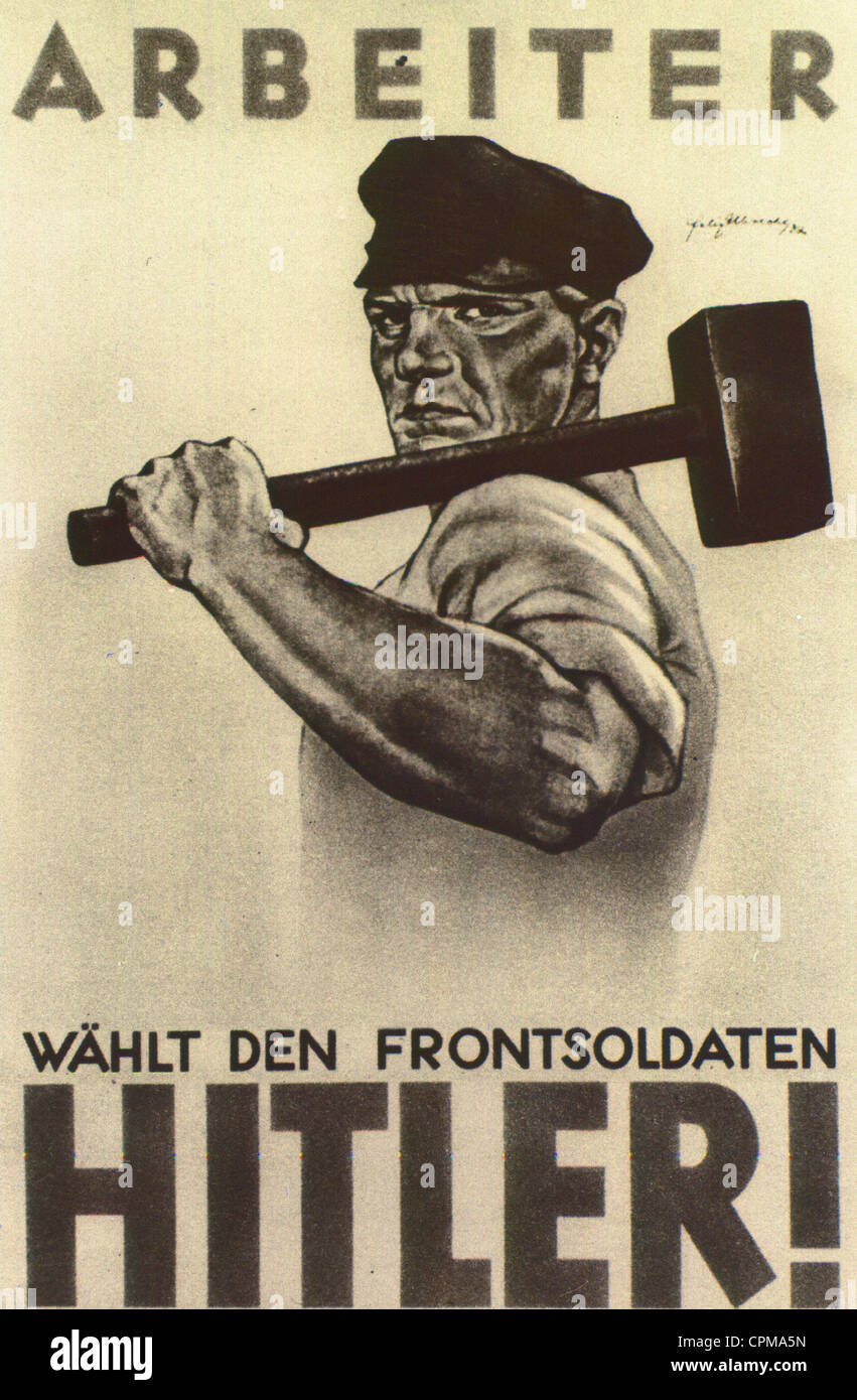 An election poster of the NSDAP, 1932 Stock Photo