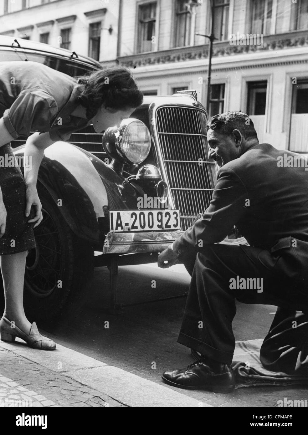 Car repair, 1939 Stock Photo