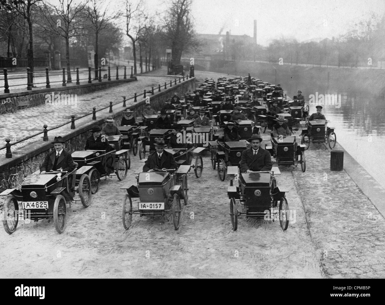 Small cars by Rudolf Slaby, 1920 Stock Photo