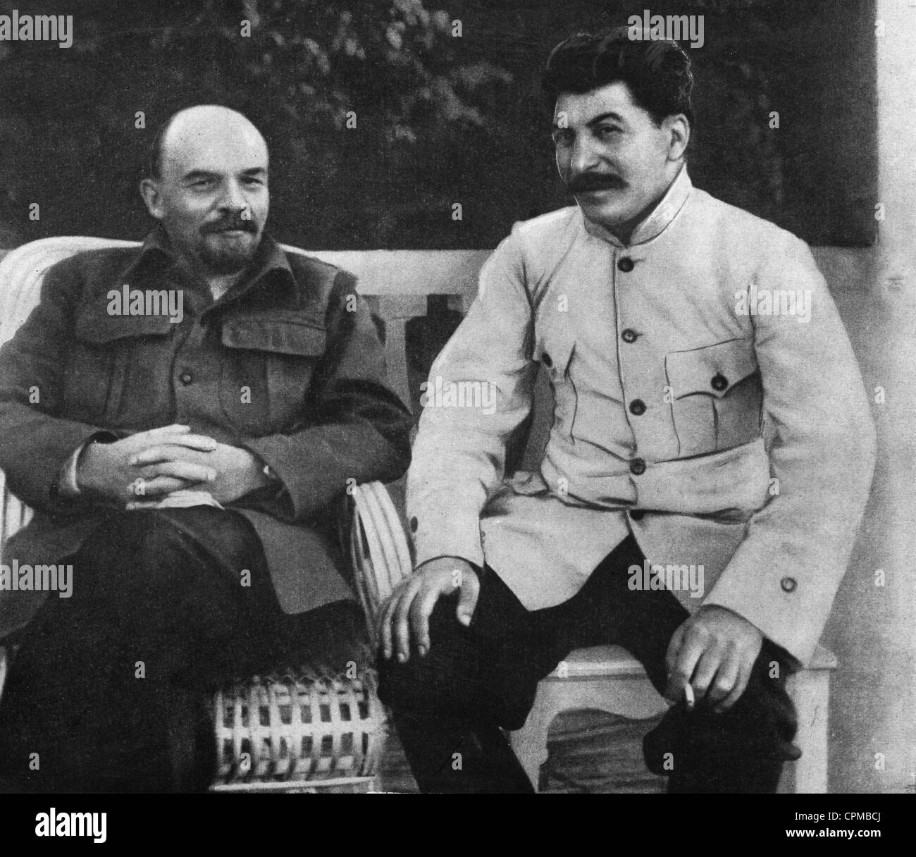 Lenin and Stalin in Gorky, 1922 Stock Photo