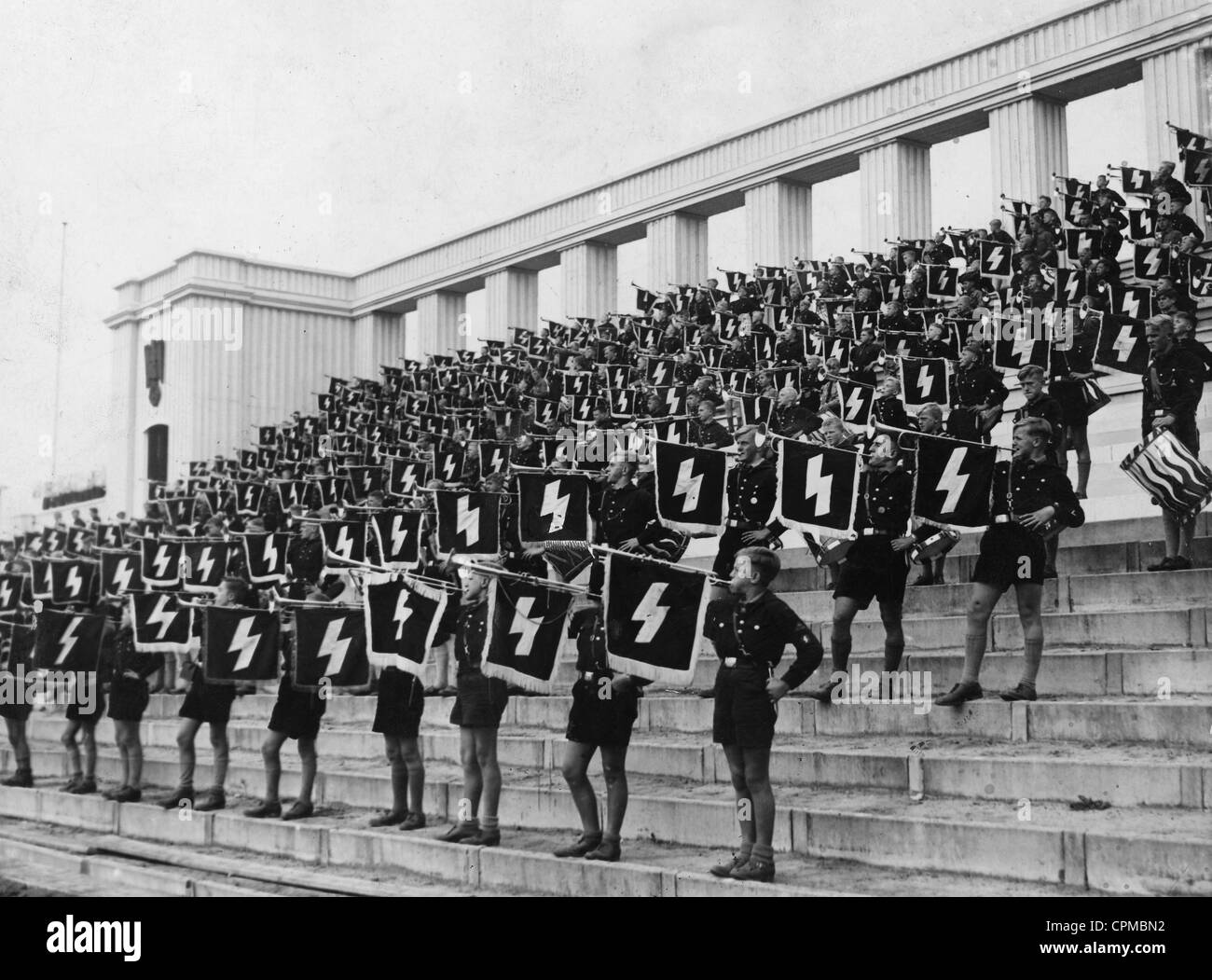 Brass band at the Reichsparteitag in Nuremberg, 1938 Stock Photo