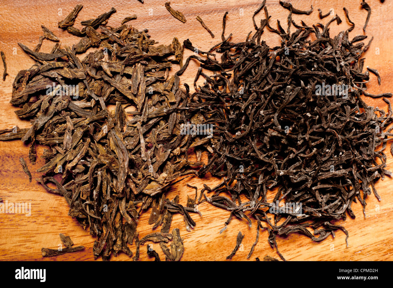 green and black tea leaves Stock Photo Alamy