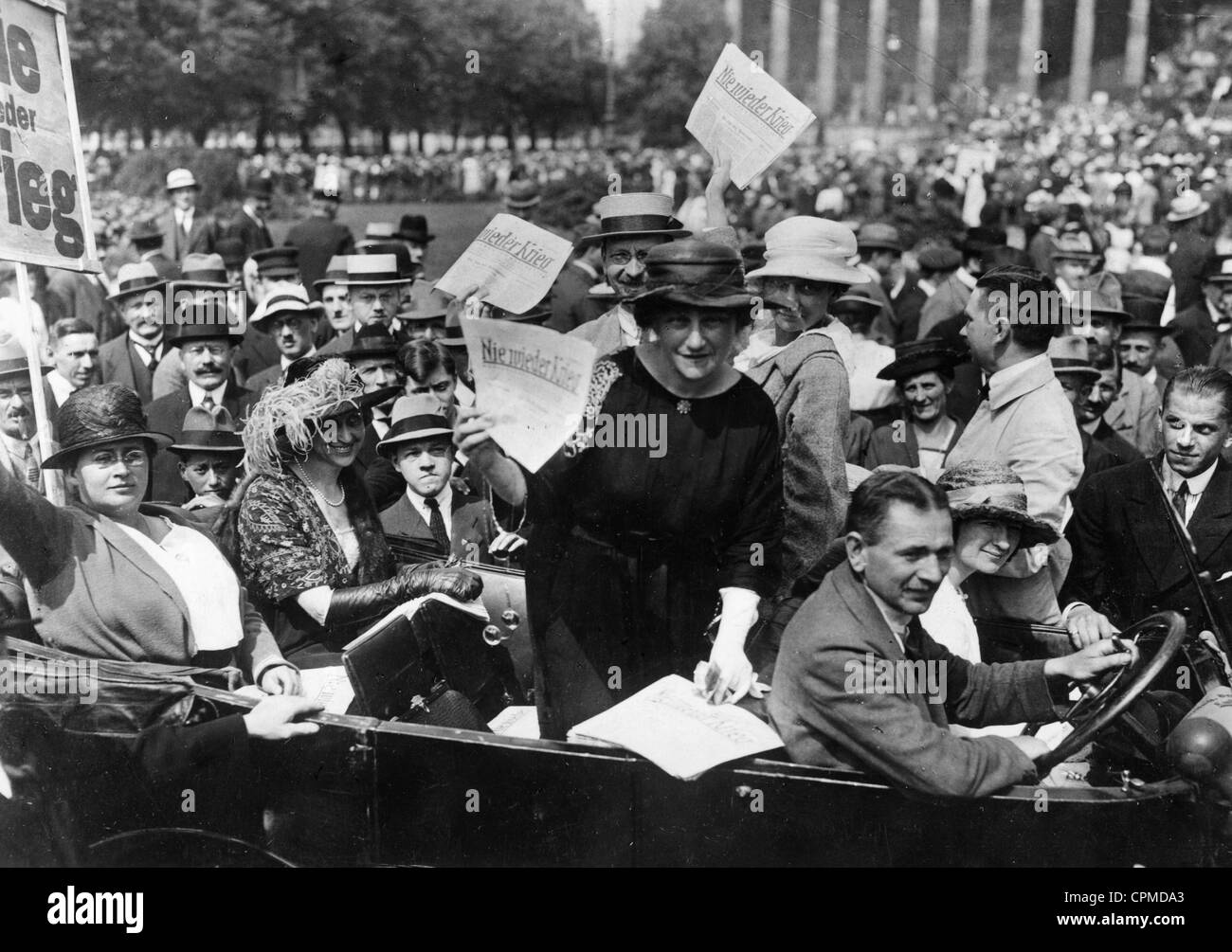 Mileva Einstein-Maric at a pacifist demonstration, 1921 Stock Photo