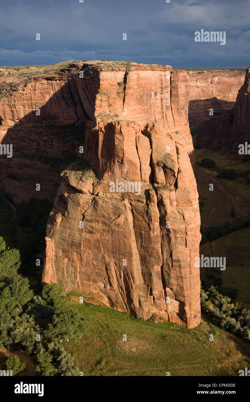 Navajo Fortress in the radiant afternoon light. Canyon del Muerto, Arizona. Stock Photo