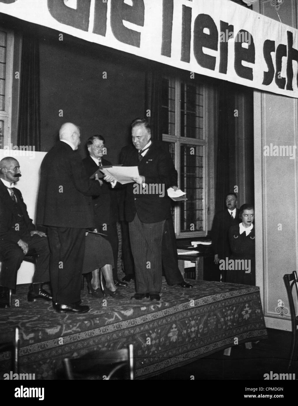 Awarding of animal rights activists on the Animal Day in Berlin, 1938 Stock Photo