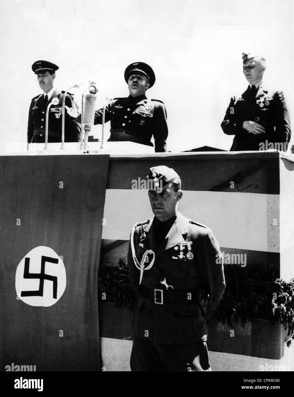 Kindelan, Francisco Franco and Wolfram Freiherr von Richthofen, 1939 Stock Photo