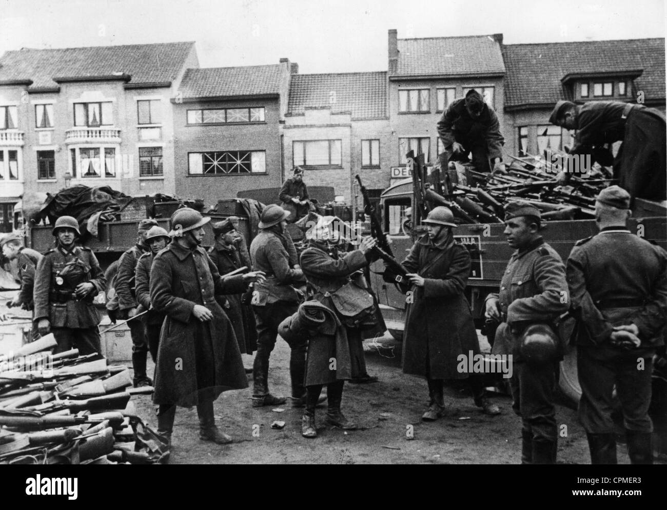 Belgian soldiers after the ceasefire in Belgium, 1940 Stock Photo
