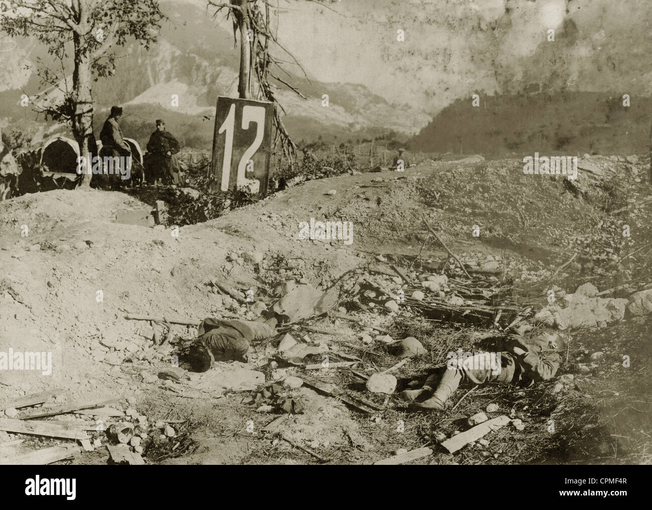 Dead Italians during the 12th Isonzo battle, 1917 Stock Photo