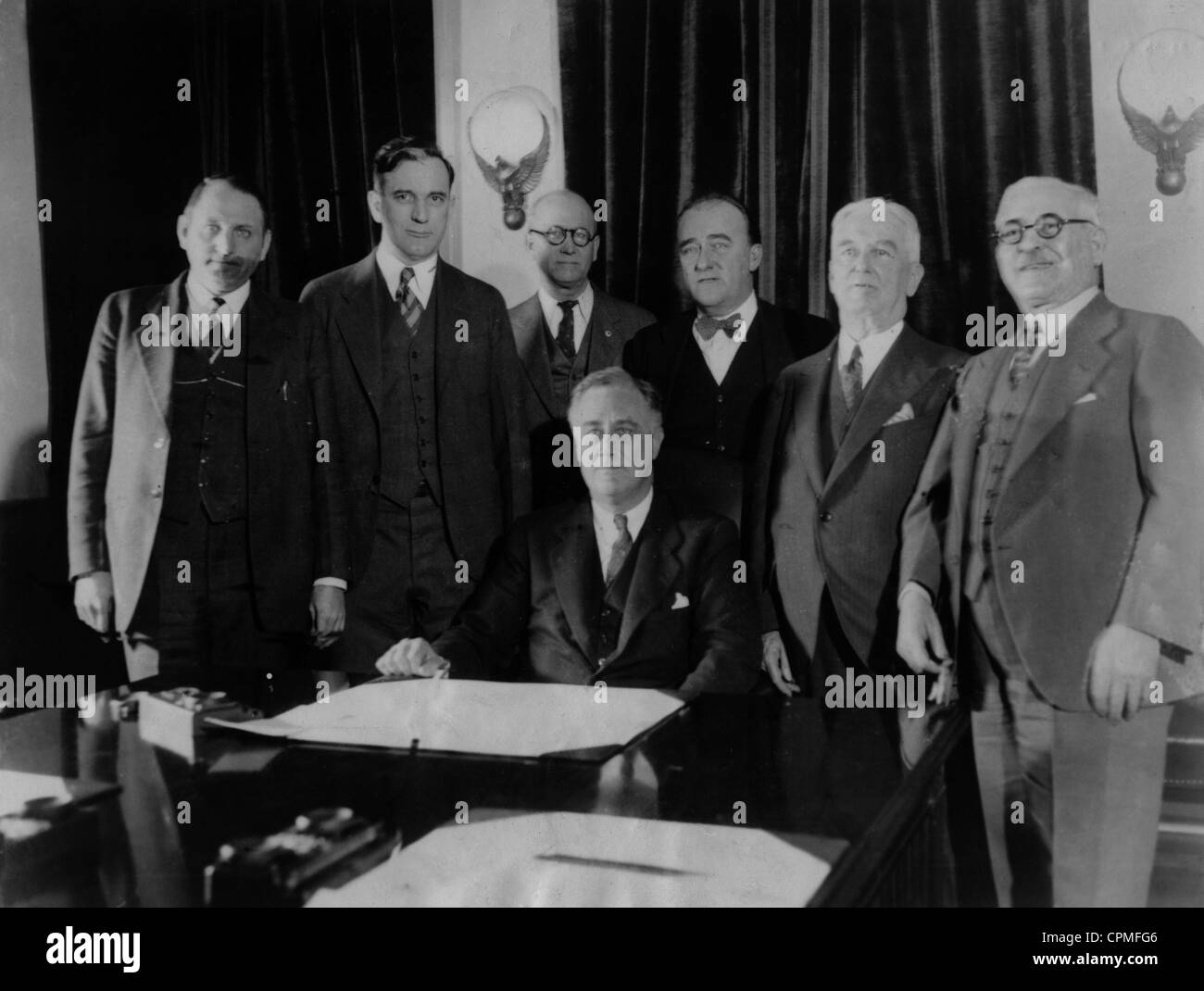 Franklin D. Roosevelt signs the 'Beer Bill', 1933 Stock Photo