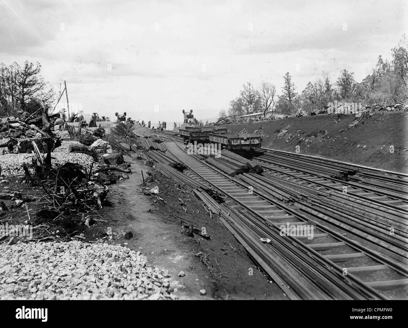 Uganda railway in British East-Africa at the beginning of the 20th century Stock Photo