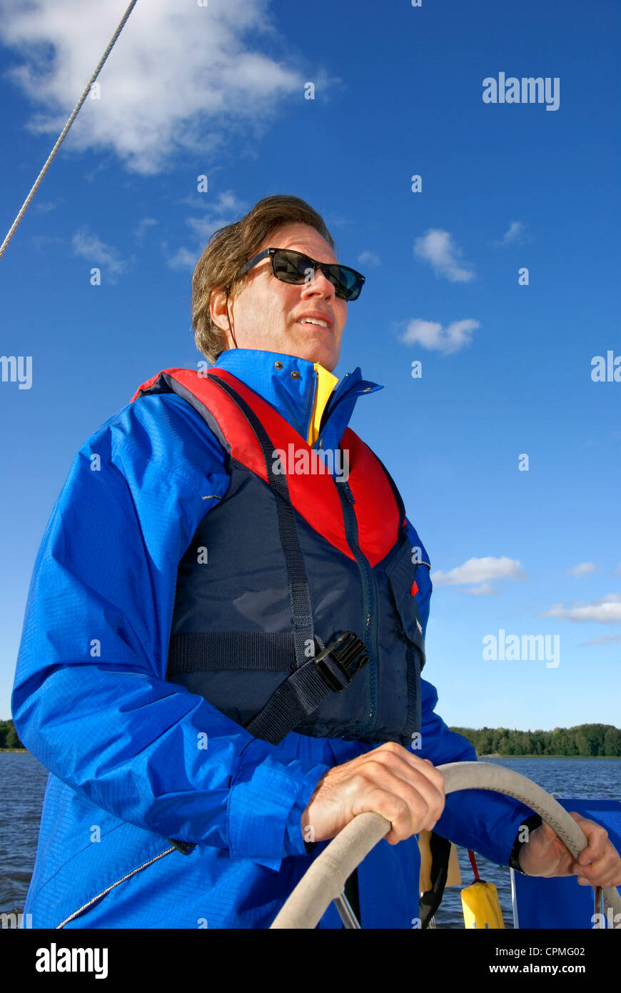 Water boat steering wheel hi-res stock photography and images - Alamy