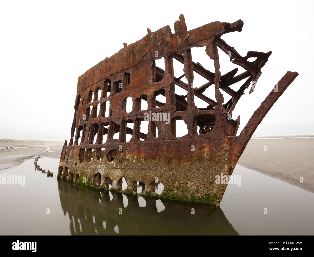 Peter Iredale shipwreck. Stock Photo