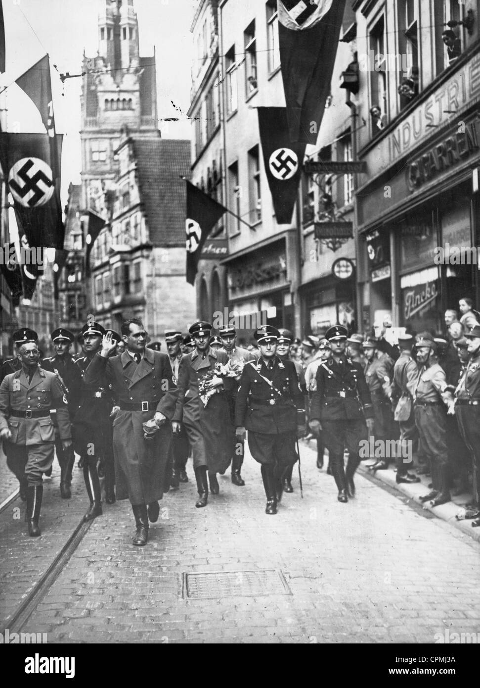 Rudolf Hess in Muenster, 1936 Stock Photo