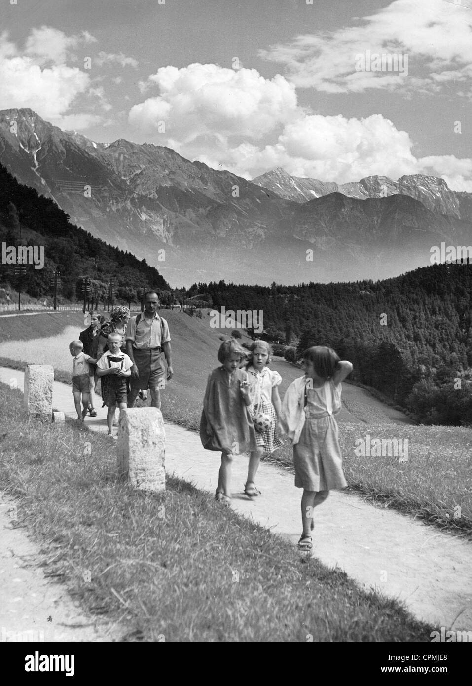 Family outing, 1930's Stock Photo