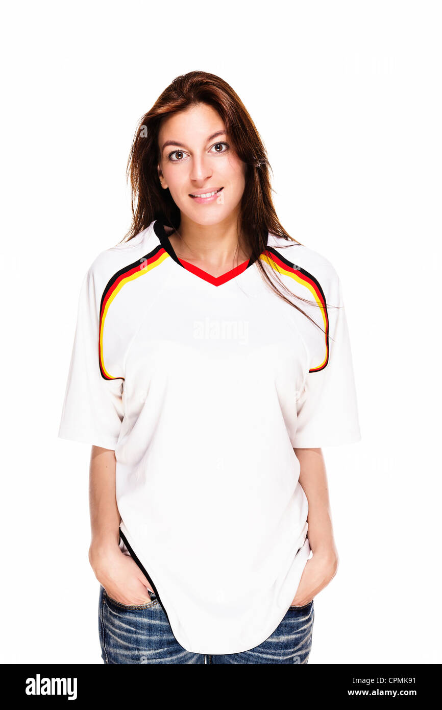 Woman in white shirt wearing hi-res stock photography and images - Alamy