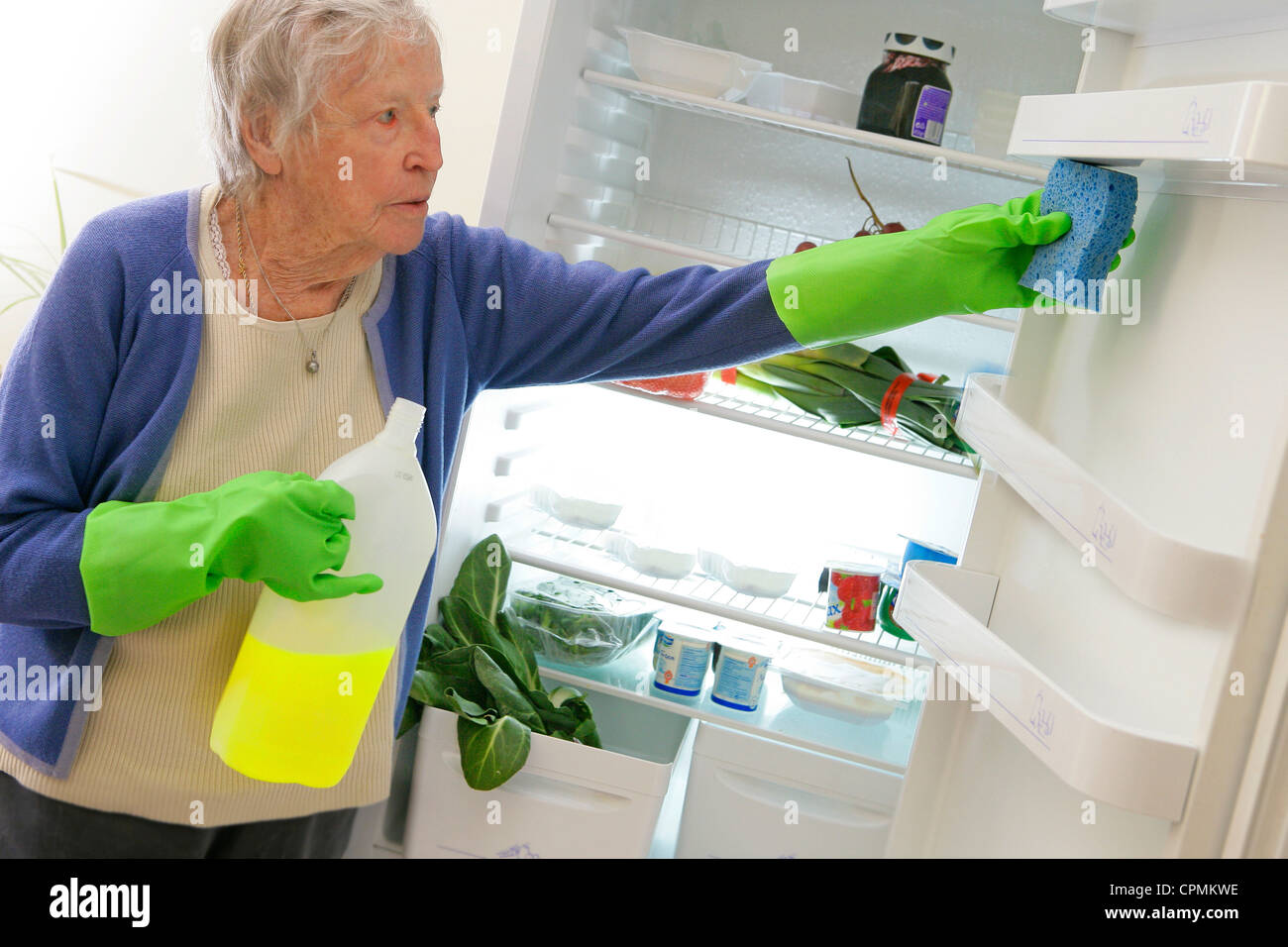 ELDERLY PERSON DOING HOUSEWORK Stock Photo Alamy