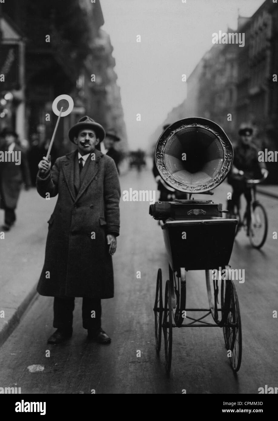 Street musician, 1932 Stock Photo - Alamy