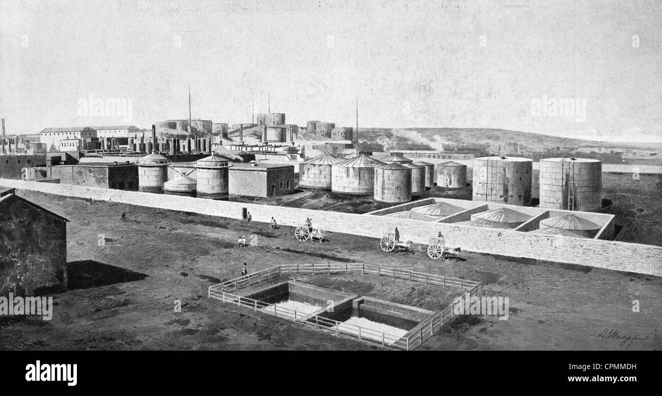 Oil production in Russia, c. 1912 Stock Photo