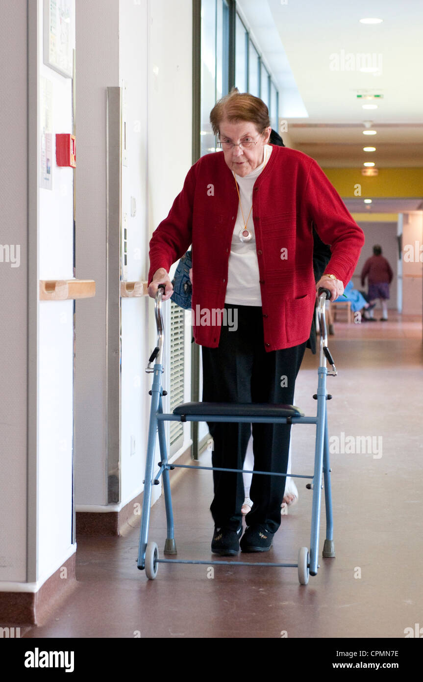 WALKER FOR ELDERLY PERSON Stock Photo