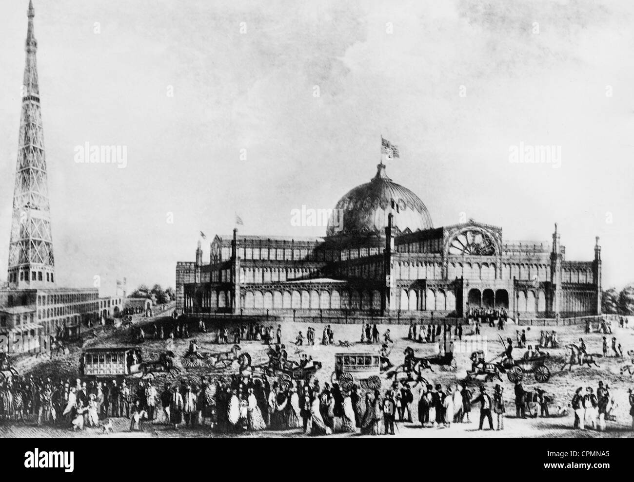 Crystal Palace at the World Exhibition in New York, 1853 Stock Photo