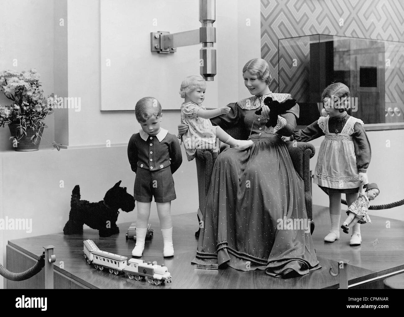 Kathe Kruse dolls in the German Pavilion, 1937 Stock Photo