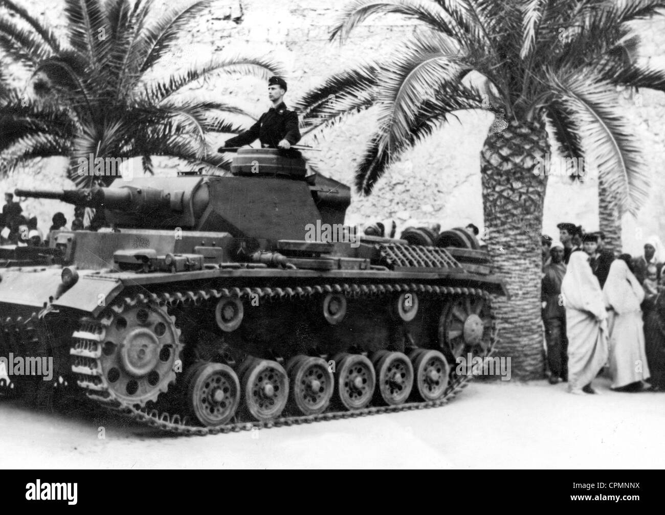 German Panzer III in Tripoli, 1941 Stock Photo