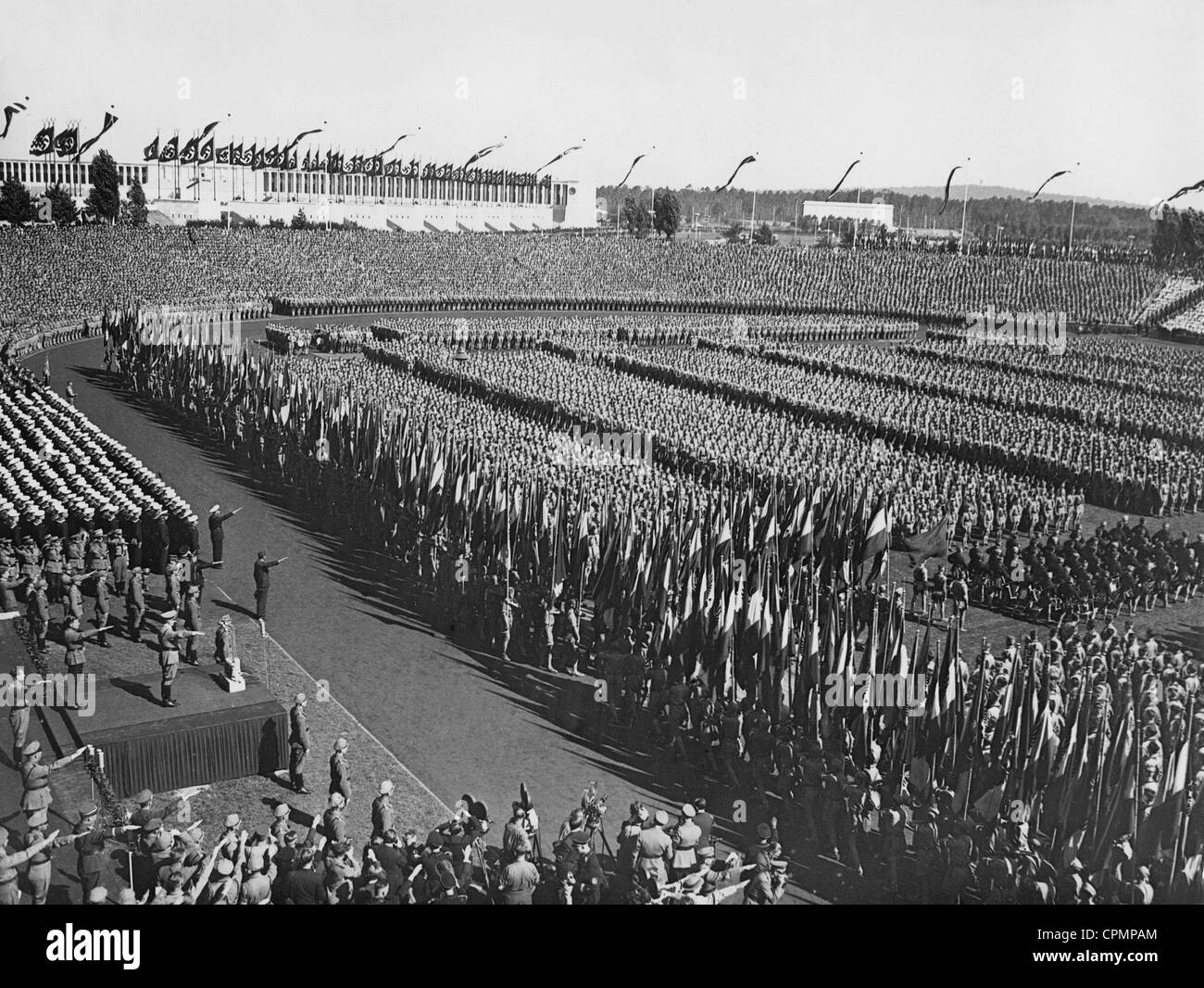 Appeal of the Hitler Youth in the stadium on the Nuremberg Rally, 1936 Stock Photo