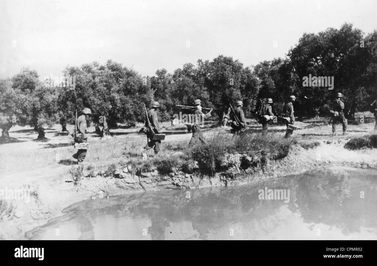 Mountain infantry in Crete, 1941 Stock Photo