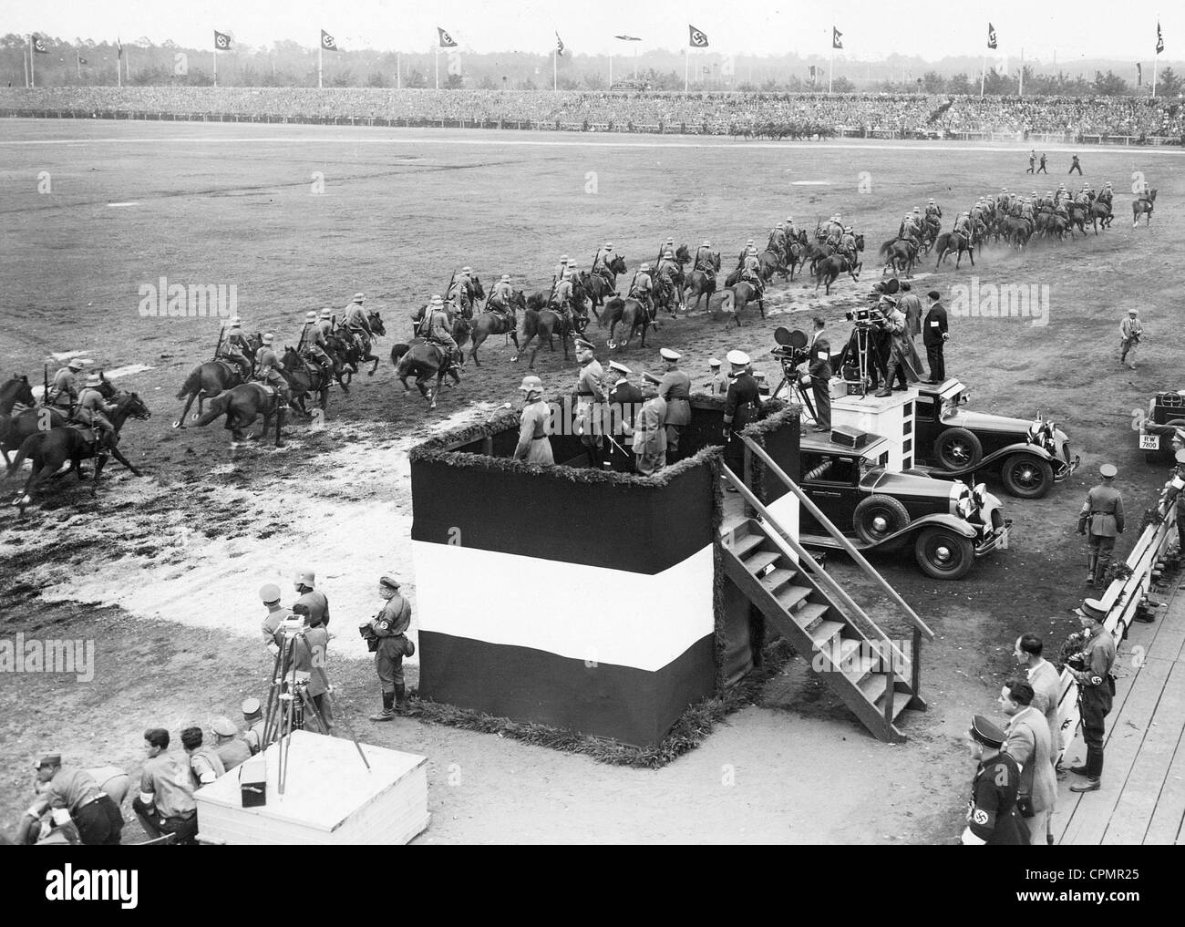 Performance of a cavalry regiment in Nuremberg, 1934 Stock Photo
