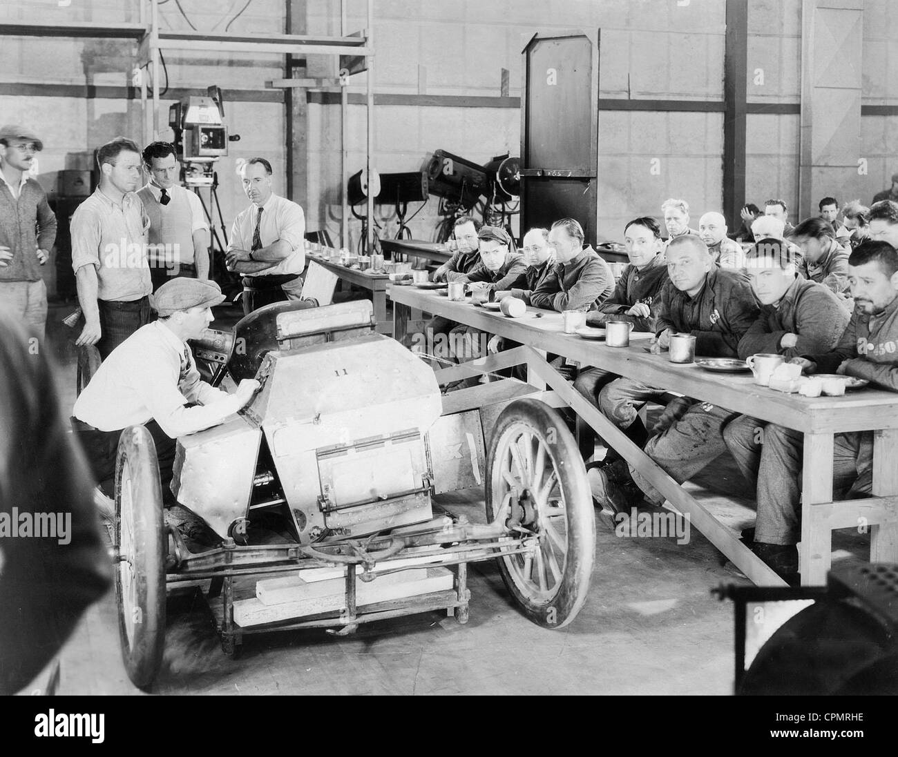 Wallace Beery and Chester Morris on the set of 'The Big House', 1930